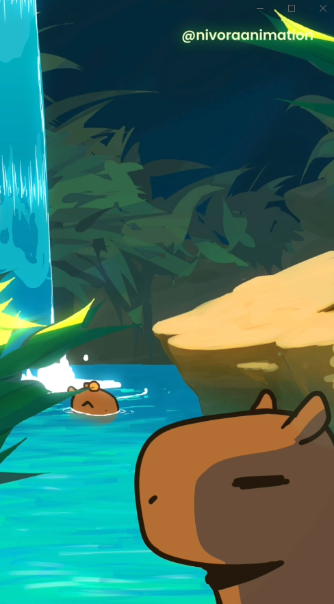 Capybara Oasis Animated Wallpaper